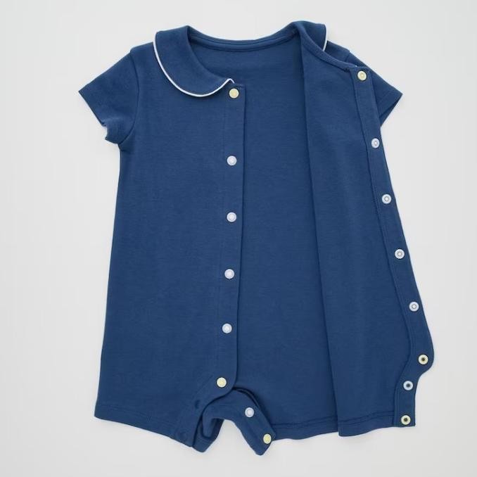 BAJU TERUSAN BAYI BABY NEWBORN LENGAN CELANA PENDEK UNIQLO 426908 BLUE