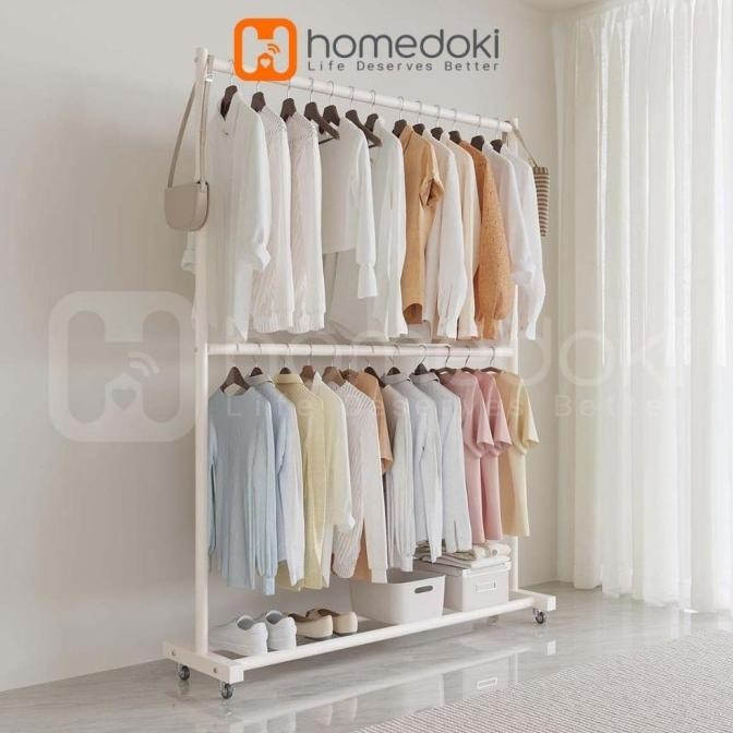 Rak Gantungan Baju Aesthetic/Rak Gantungan Serbaguna/Rak Gantung Baju/Rak Gantungan Baju Portable