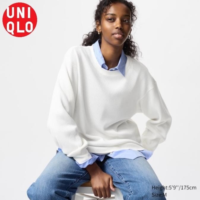 Kaos Tshirt Waffle Kerah Bulat Lengan Panjang UNIQLO ORIGINAL SALE