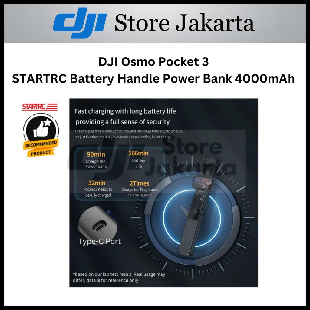 BATTERY HANDLE POWER BANK DJI OSMO POCKET 3 CHARGER BATERAI KAMERA BATTERY CAMERA GIMBAL POWERBANK F