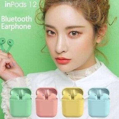 AIRSPRO INPODS 12 HEADSET BLUETOOTH EARPHONE MACARON - HITAM
