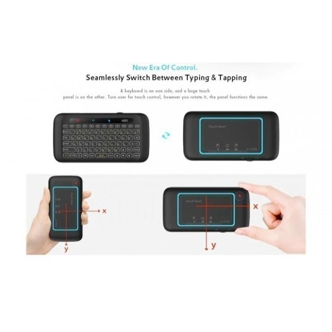 Murah H20 - Mini 2.4GHz Wireless Air Mouse Keyboard with Touch Panel Non COD