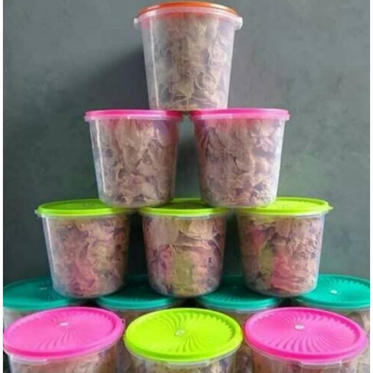 

Promo Spesial Rempeyek/Peyek Toples 5L(550G)20 Free 1 Toples.