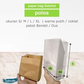 

Iq45 Paperbag Satchel Polos (Putih/Coklat) Ukuran S/M/L/Xl Per 50Pcs