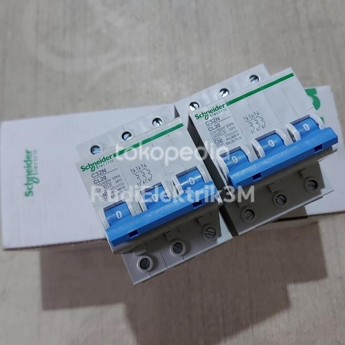 Terjangkau Mcb 20A Schneider 3Phase Biru Original Pln