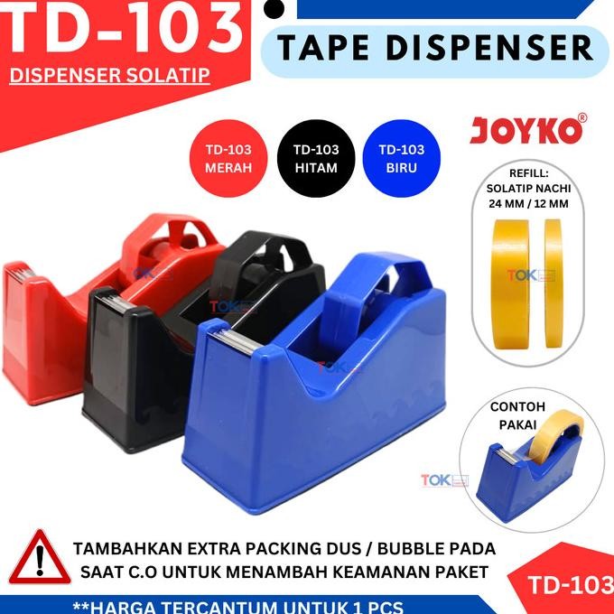 

Tape Dispenser Joyko TD 103 / Pemotong / Tempat Lakban Isolasi by Radhiant official