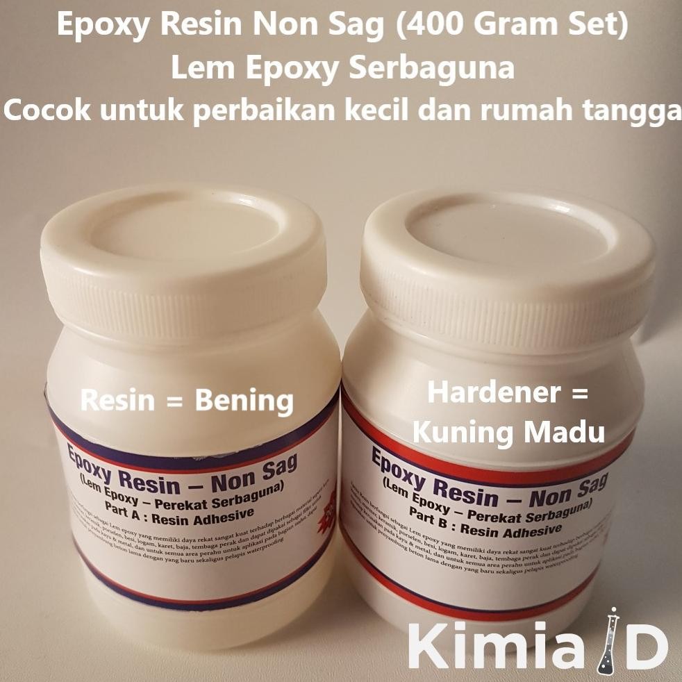Epoxy Resin Non Sag - 400 Gr - Lem Epoxy Non Sag - Lem Besi Lem Kayu Karet  Plastik - Lem Material
