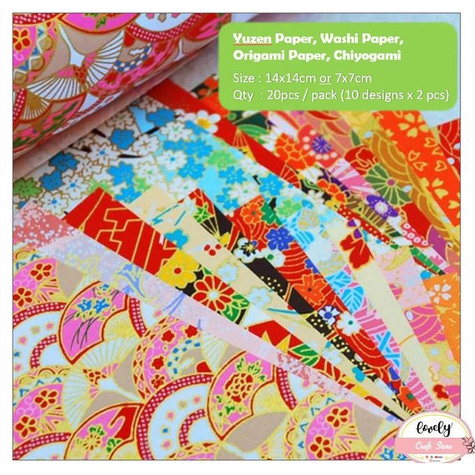 

20Pcs/Set Kertas Impor Untuk Origami Jepang, Washi, Chiyogami, Yuzen Terlaris