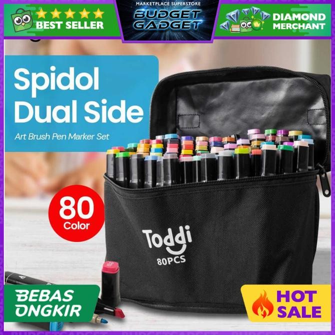 

Toddi Set Spidol Dual Side Fine Art Brush Pen Art Marker Set - HL0270 by Radhiant official