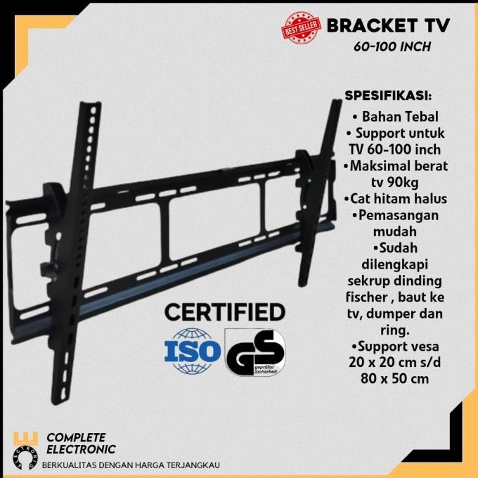 Bracket Briket Breket Tv 60 65 70 75 85 86 98 100 Inch Universal Tv Ready