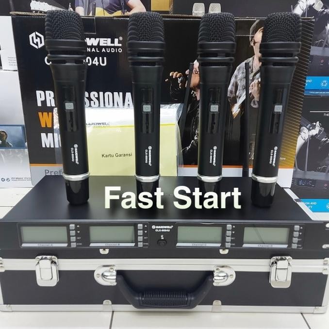 Produk Baru Mic wireless hardwell CLX-9004U/4 mic handheld hardwell clx9004u