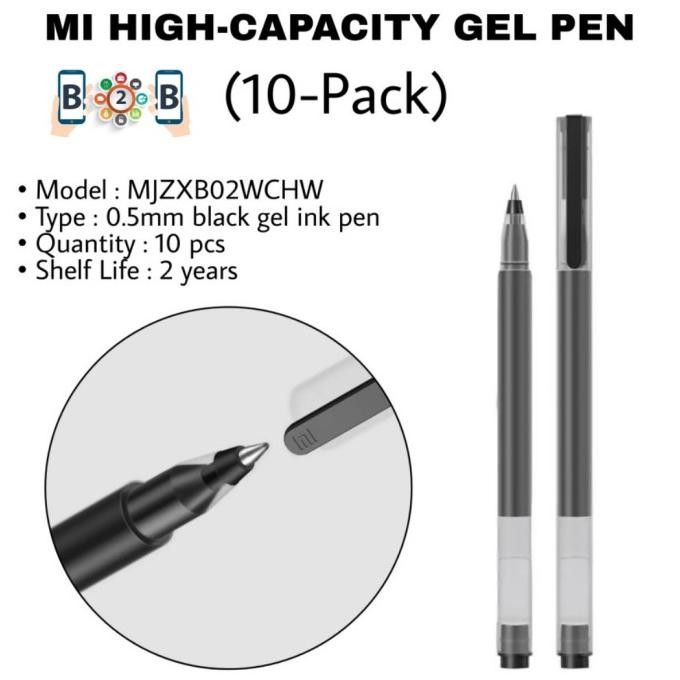 

Mi GEL PEN 10 Pcs - Mi High Capacity GelPen (10-Pack) Pulpen Pena by Radhiant official