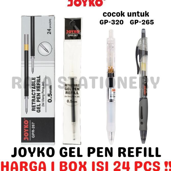 

JOYKO GEL PEN REFILL BLACK BLUE ISI ULANG PEN JOYKO HITAM BIRU GP-265 GP-320 GPR-267 BOX [24PCS] by Radhiant official