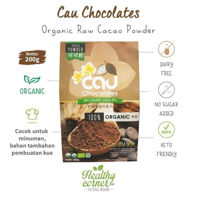 

TERSEDIA Organic Cacao Powder Kakao Bubuk 200 gr - Cau Chocolates