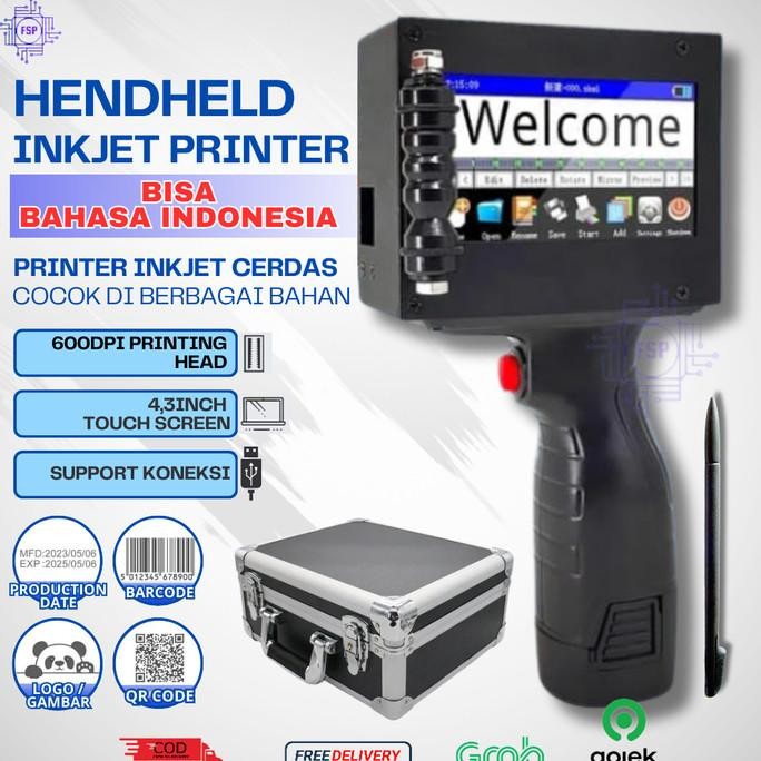 Produk Baru Mesin Handheld Inkjet Printer ing, Expired Date, Words & Logo