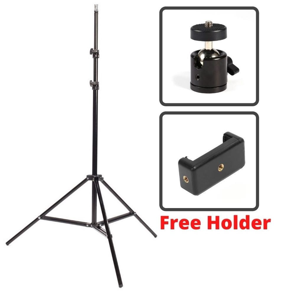 Tripod Hp Stand Ringlight 2m Smartphone With Ballhead Holder U Lighstand Kaki 3