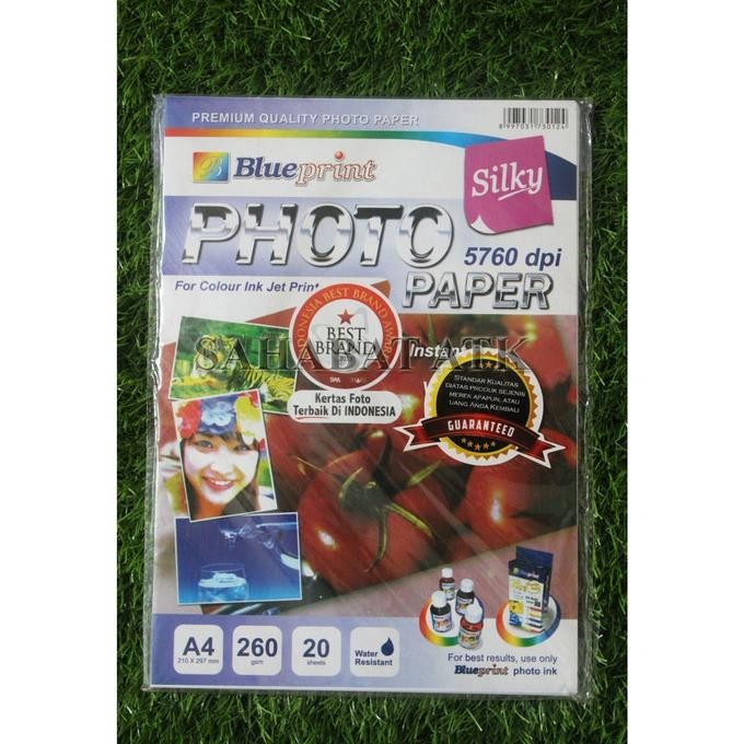 

Blueprint Photo Paper Silky A4 260 Gsm / Kertas Foto Murah Terbaru