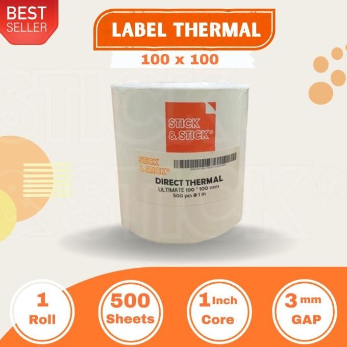 

Label Sticker Thermal Barcode 100x100 mm 500 pcs Core 1 inch by Radhiant official