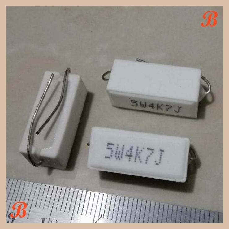 [SRE] 4,7K 5W 4K7J 4K7 4.7K ohm 4,7 Kilo R Resistor Kapur 5 Watt 5W4K7 4,7KJ
