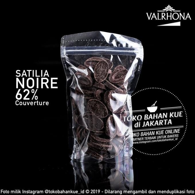 

TERSEDIA Valrhona SATILIA NOIRE 62% Dark Chocolate 1kg Couverture Cokelat