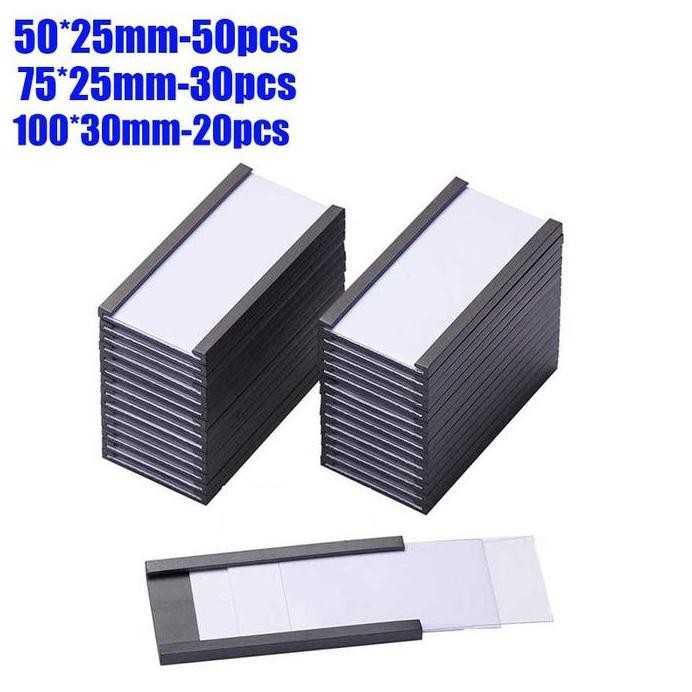 

50PCS/SET Label Name Tag Magnetic/Magnetic Label Dengan Pelindung Plastik/ Label Magnet Gudang murah
