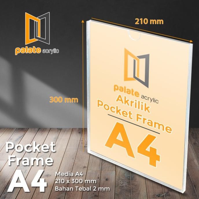 

ACRYLIC POCKET FRAME / AKRILIK THICKER / AKRILIK POCKET A4 2MM murah