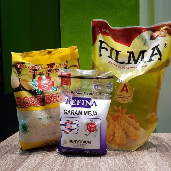

Sale Paket Rika 14 Gula Rose Brand 1 Kg + Garam Refina 250 Gr + Filma 2 Ltr