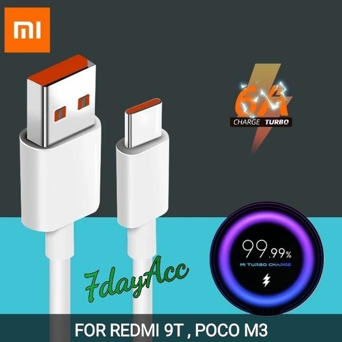 original kabel charger / data redmi 9t , poco m3 tipe c fast charging termurah
