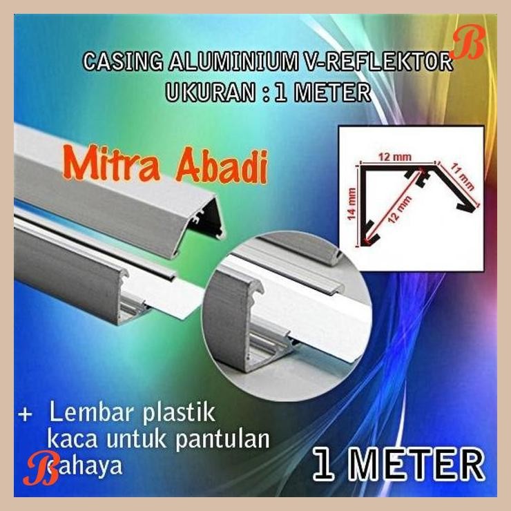 [MRA] Casing Aluminium for Hard Strip LED Model V-Reflektor Ukuran 1 meter