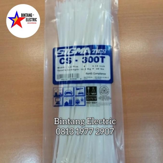 

Kabel Ties / Kabel Tis 30cm x 3.6mm CS - 300T / CS-300T Sigma Putih murah