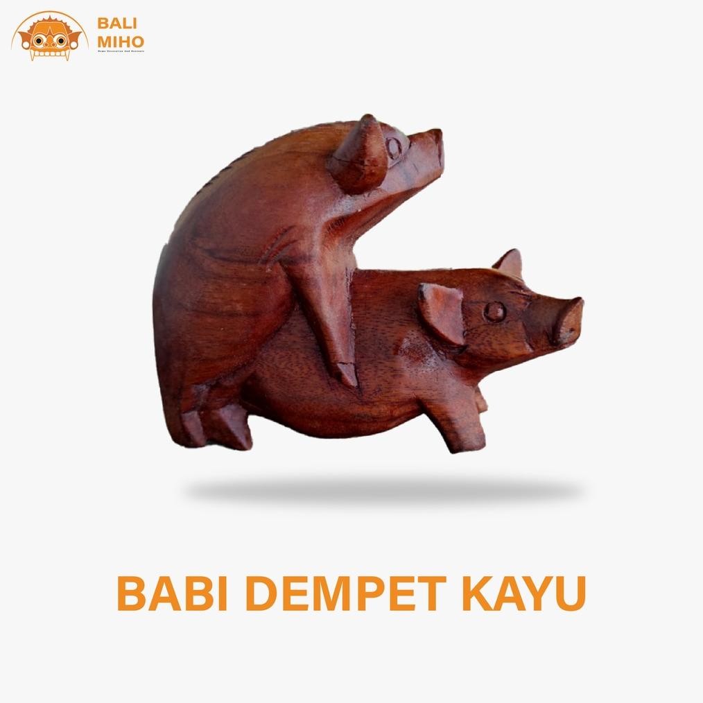 Living Patung Babi Ngepet - Patung Babi Kayu - Pig Statue - Stuffed Pig - Patung Binatang - Patung K