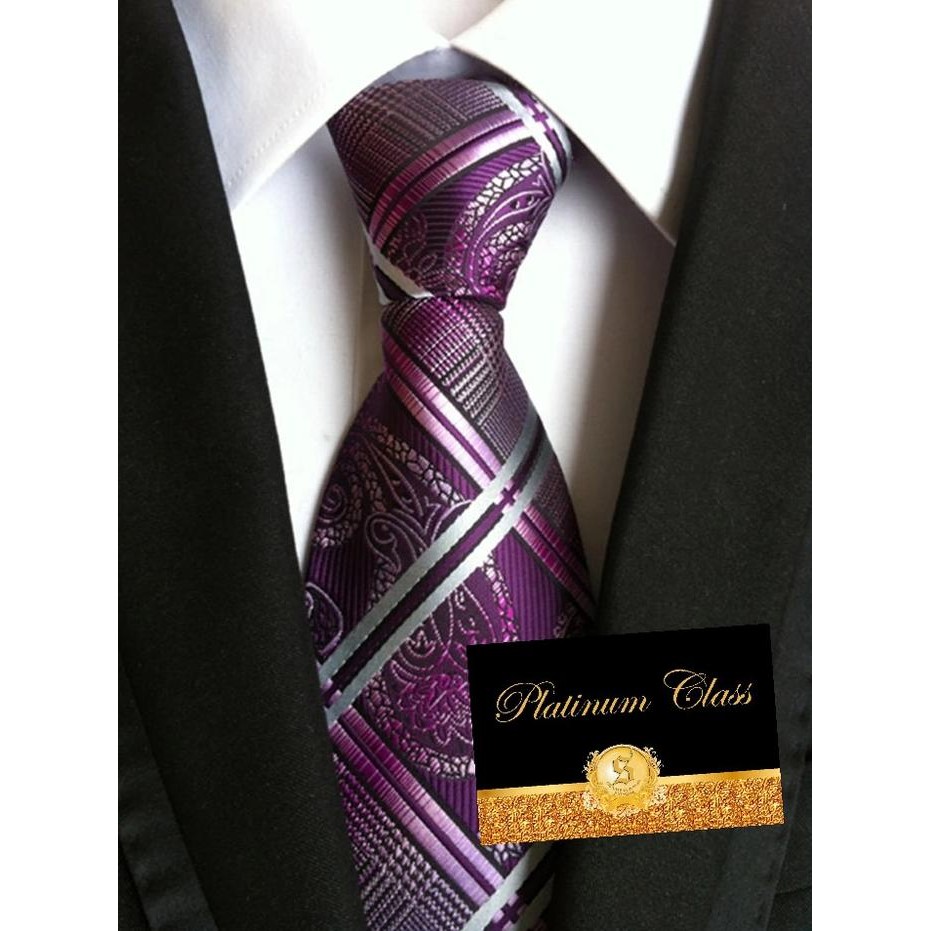 new  dasi batik import ungu kombinasi platinum class murah