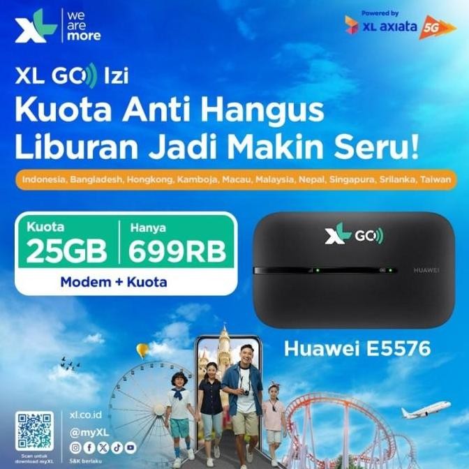 Murah Huawei E5576 Modem Mifi 4G LTE XL Go Izi Free Kuota Unlock All Operator Garansi Resmi dan Orig