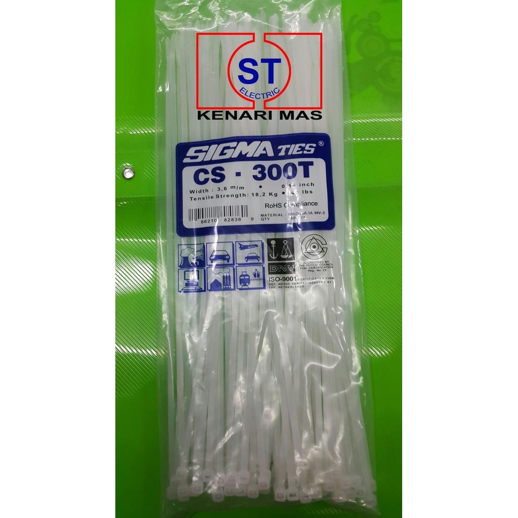 

Kabel Ties / Kabel Tis / Cable Tie CS 300 T PUTIH 30 cm SIGMA murah