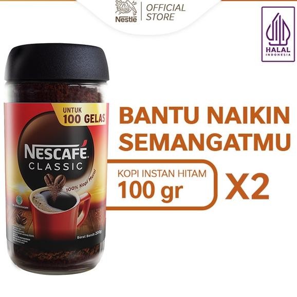 

NESCAFE Classic Kopi Instan Kopi Hitam 100g Jar 2pcs
