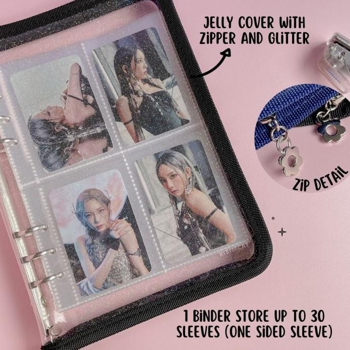 Zipper Photocard Binder 6 Ring A5 / Binder Album Photocard Polaroid murah