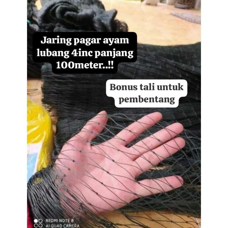 jaring pagar ayam panjang 100meter lubang 4inc
