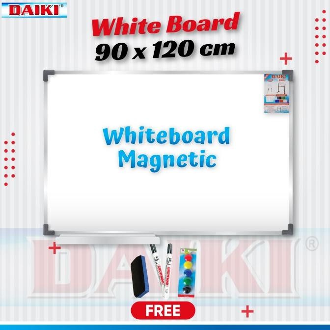 

TERMURAH - Whiteboard / Papan Tulis Magnetic DAIKI Uk 90x120 Cm