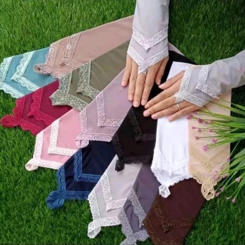 Sarung Tangan Renda Cincin Muslimah/Manset Renda Muslimah Jersy Premium/Manset Tangan Umroh