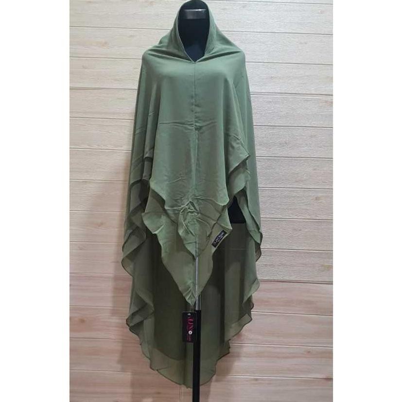 Kerudung Syari 2 Layer Ceruty Armani Babydoll Premium Hijab Khimar Namira Polos Jilbab Syari