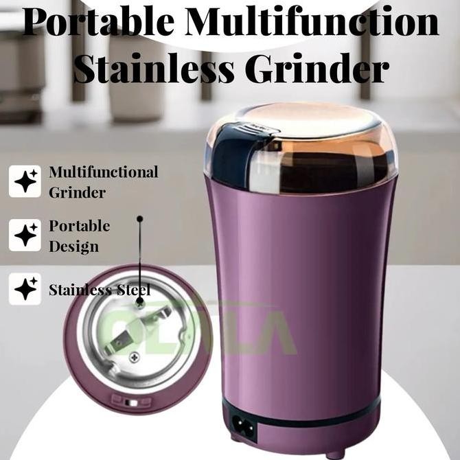 Mesin Blender Chopper Bubuk Pengiling Kopi Cabe Beras Kacang Biji Portable Multifungsi Stainless Den