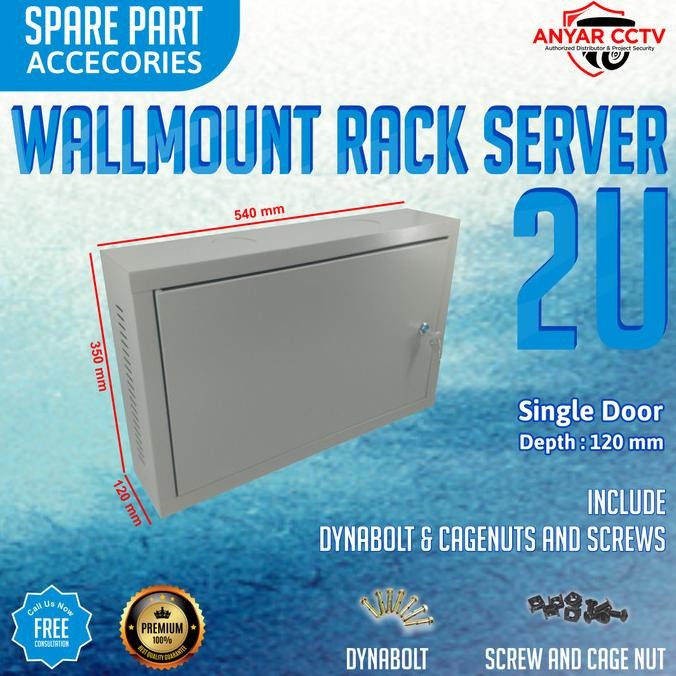 BEBAS ONGKIR - Wallmount Rack Server 2U, Rak Server Single Door 2U