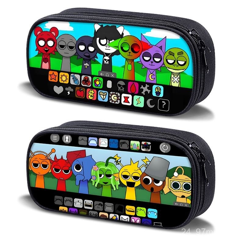 

Game Rhythm Box Large Capacity Pencil Case for Middle and Primary School Students, Stationery Box with Zipper Canvas Pencil Case INEO