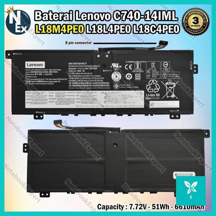| AHN | Baterai Original for YOGA C740-14IML L18M4PE0 L18L4PE0 L18C4PE0