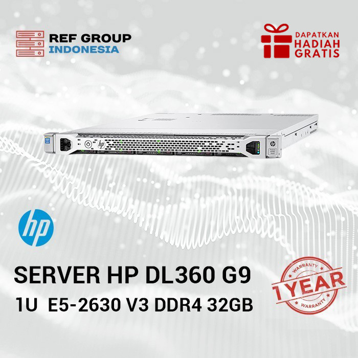 Server HP DL360 G9 Gen9 1U 4x3.5" 2x E5-2630v3 DDR4 32Gb|BERGARANSI