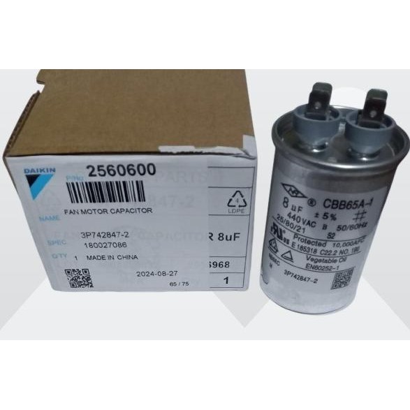 CAPACITOR / KAPASITOR AC DAIKIN 0.5PK 1/2PK FTV15 8UF
