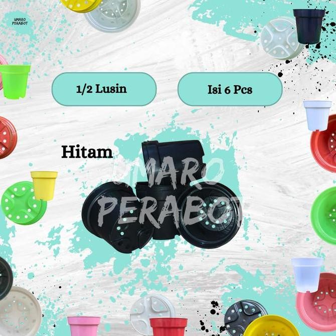 Produk Baru GROSIR 1/2 Lusin Pot Polos Ukuran 25 / Pot Tinggi / Pot Srondol / Pot Tanaman / Pot Bung