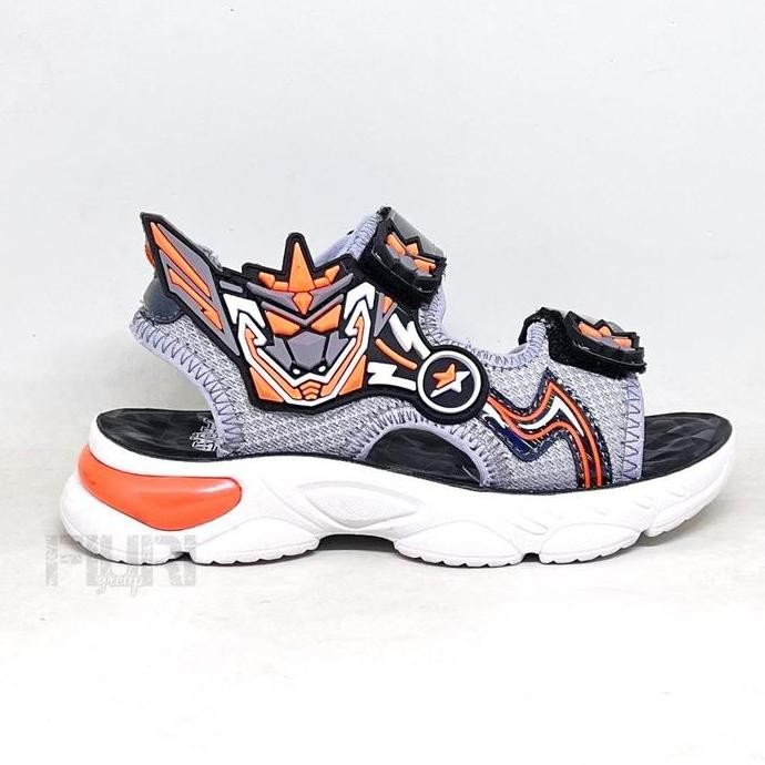 Terlaris Fiuri - Pro Att - Ultron V 28-33 Abu Oranye - Sepatu Sandal Kanvas Sol Karet Anak Kecil Lak