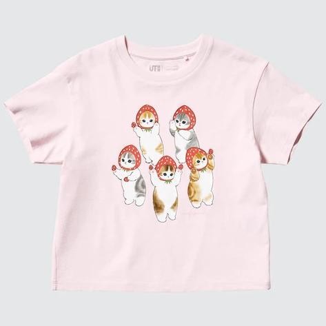 UNIQLO Kids UT T-Shirt Kaos Anak Perempuan Grafis Mofusand Pink