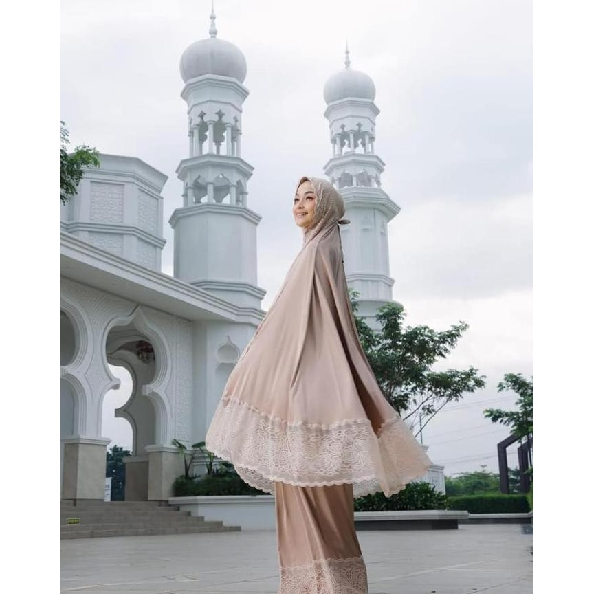 Terlaris Mukena Dewasa 2 In 1 Bahan Armanii Silky Satin Premium Nyaman Panjang Renda Mewah  Muslim  
